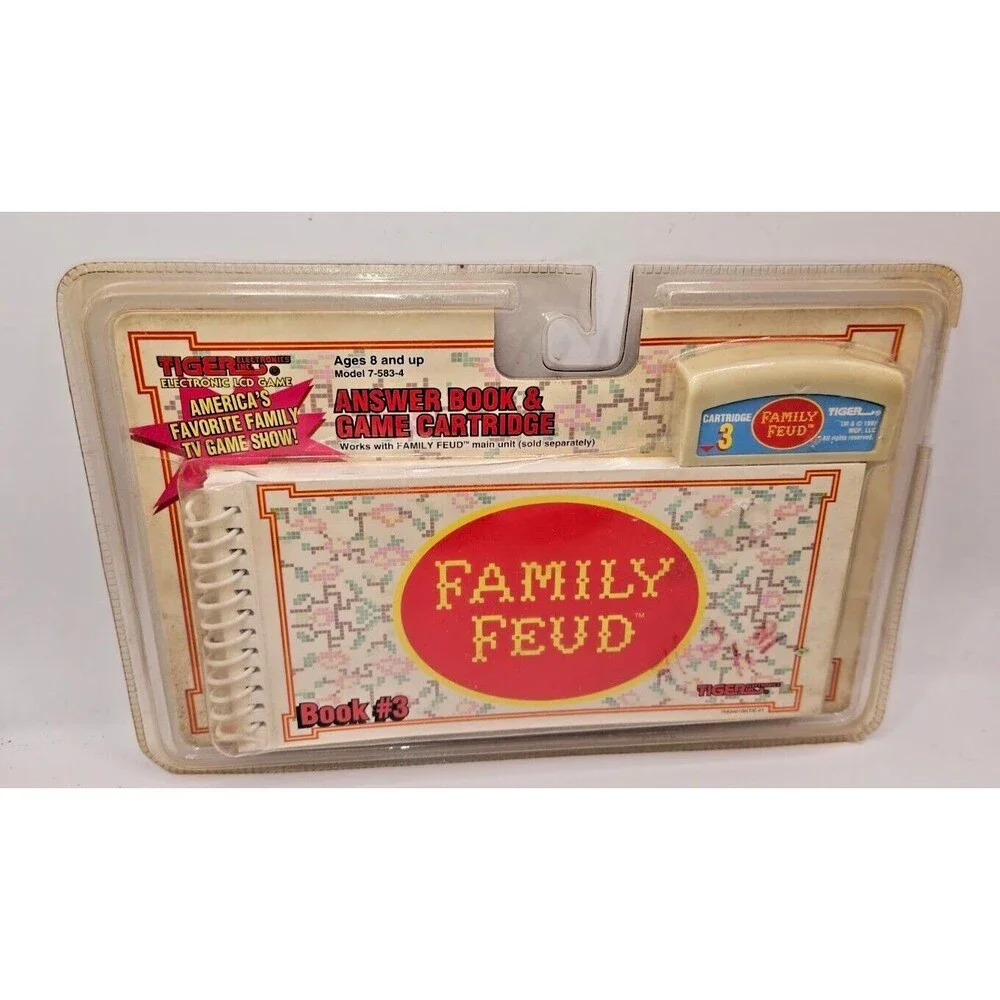 Vtg FAMILY FEUD GAME Cartridge 3 Tiger Toy Game & Answer Books Electronics NOS
